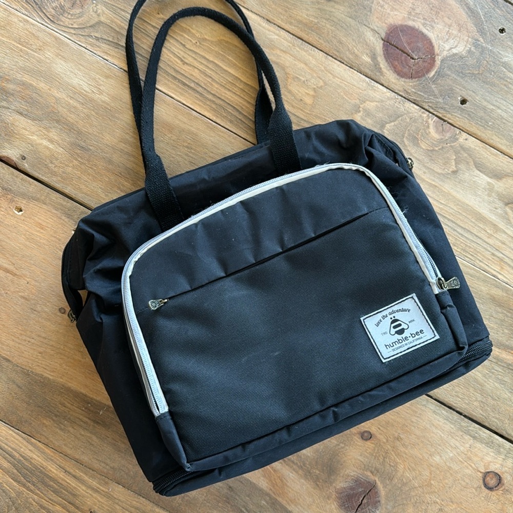 Humble Bee Black Convertible Diaper Bag